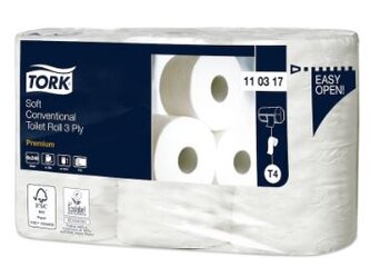 TORK 110317 Tork papier toaletowy w rolce konwencjonalnej, 3-warstwowy, biały, tłoczony