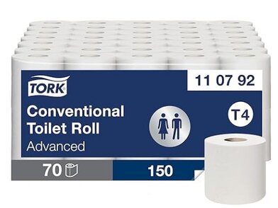 TORK 110792 Tork papier toaletowy w rolce konwencjonalnej, 3-warstwowy, biały, tłoczony