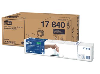 Serwetki premium Tork Xpressnap Snack®, 2-warstwowe, białe,17840